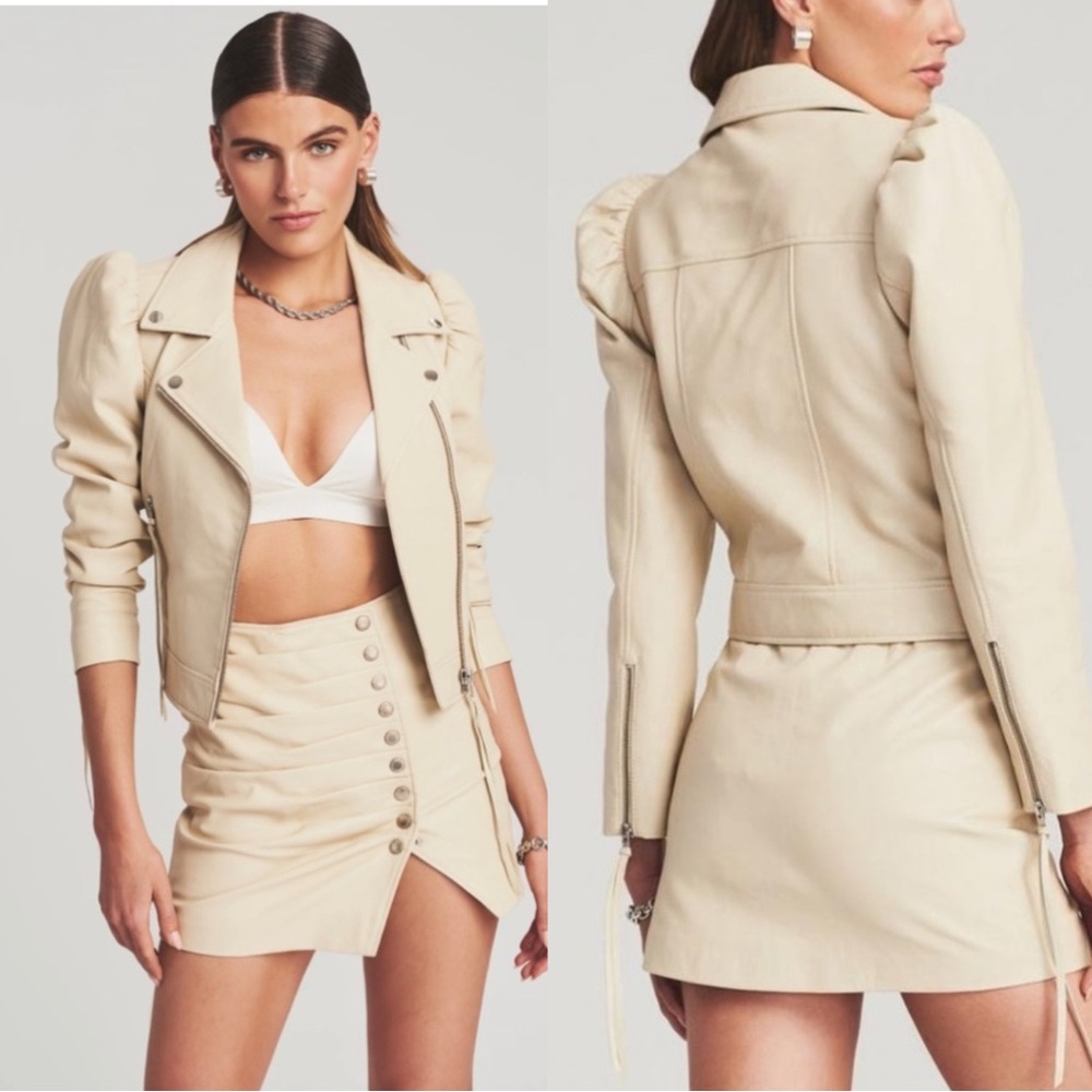 Retrofete Lo Leather Jacket in Pistachio $895 Large